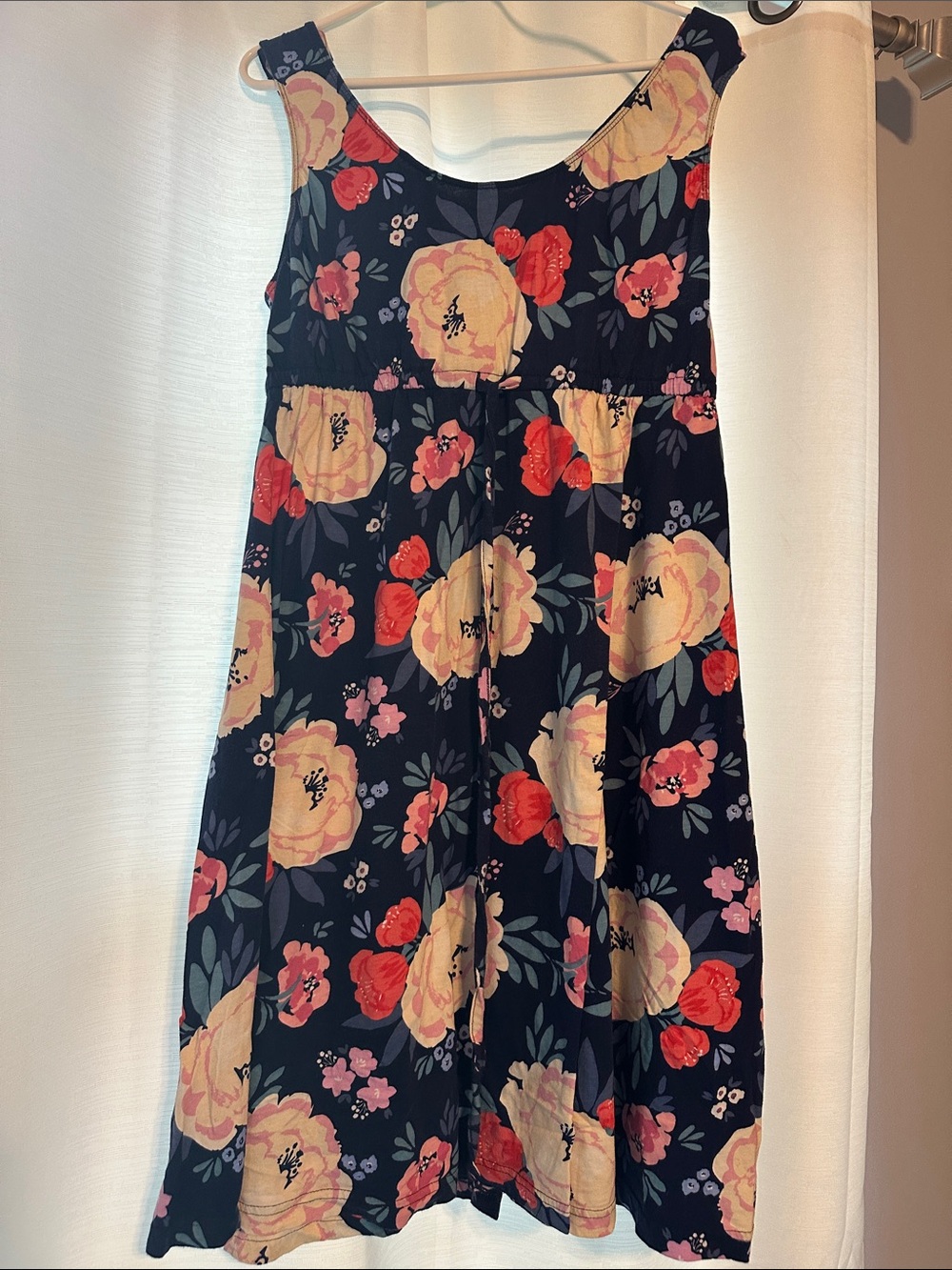 Baby Be Mine Navy Floral Labor and Delivery Maternity Nursing Dress Gown S/M